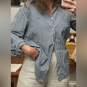 Tommy Hilfiger Navy Striped Button Down Shirt